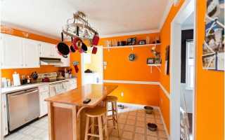 Оранжевая кухня — всегда жизнерадостный интерьер (+55 фото удачных решений)