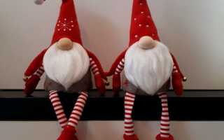 Новогодние куклы на длинных ногах: как сделать своими руками гнома, лося (оленя), снеговика