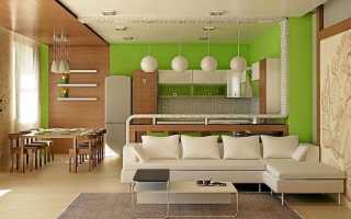 Использование барной стойки как перегородки между кухней и гостиной