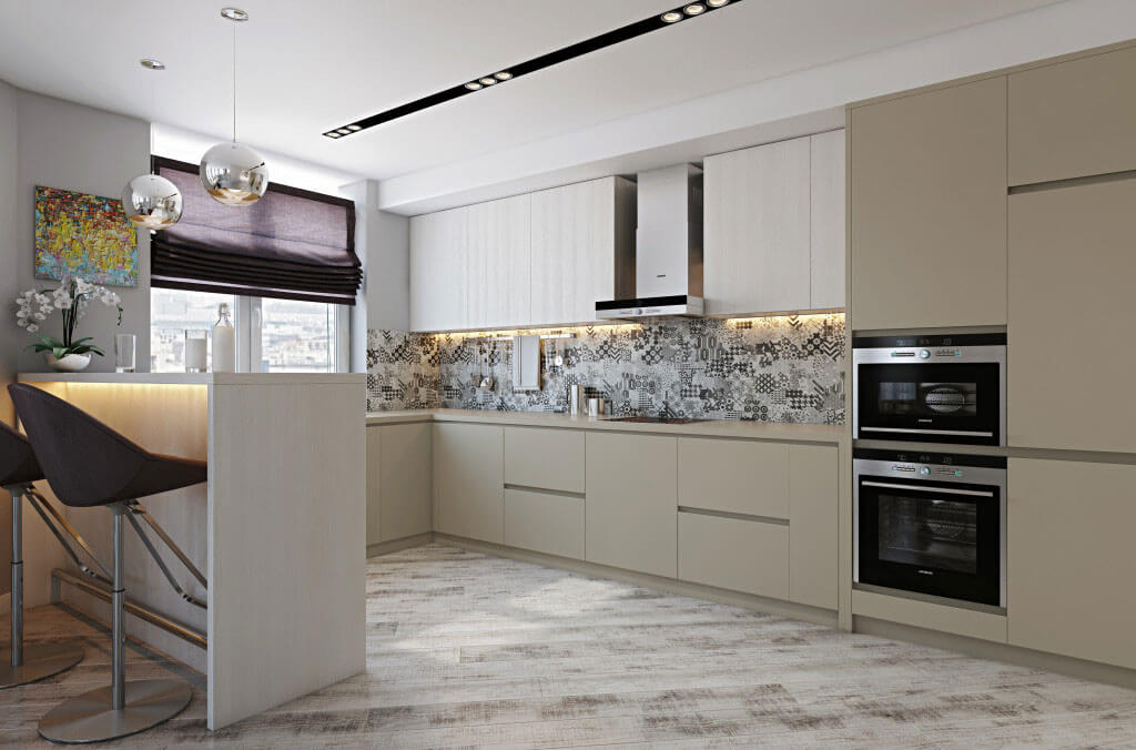 Кухня под потолок: идеи интерьера с высокими шкафами в стиле классика, модерн, хай-тек