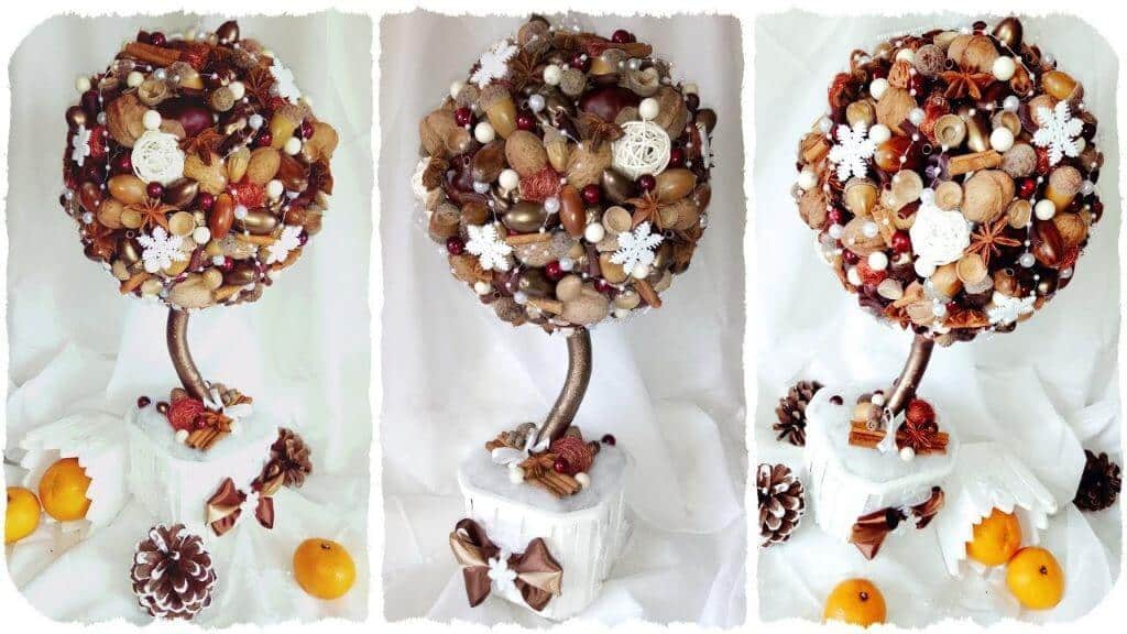 Как сделать новогодний топиарий своими руками для начинающих: 50 поделок с пошаговыми инструкциями и фото
