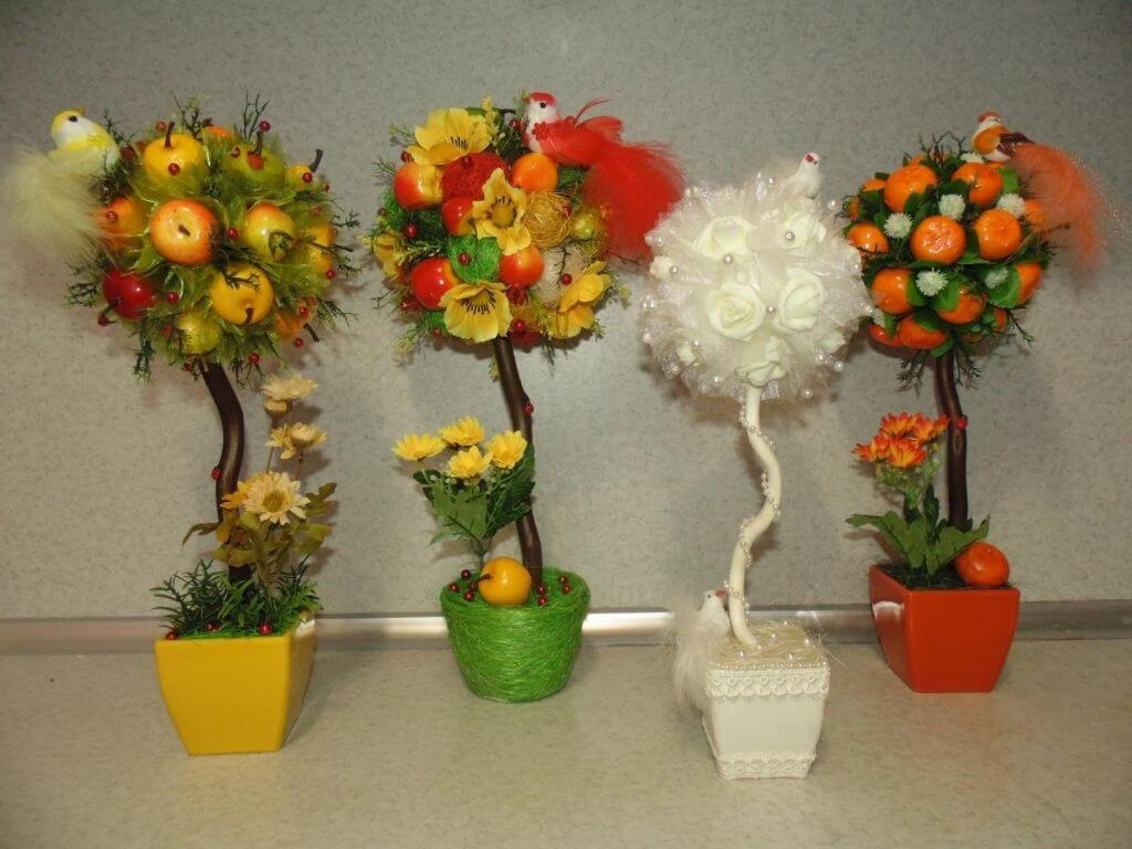 Как сделать новогодний топиарий своими руками для начинающих: 50 поделок с пошаговыми инструкциями и фото