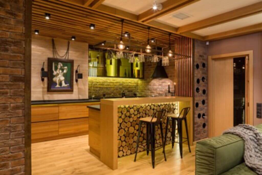 Отделка кухни декоративным камнем (искусственным и натуральным): дизайн интерьера, варианты и сочетания, фото