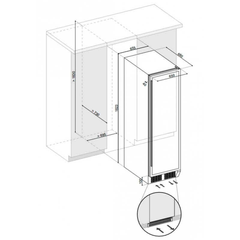 Встроенный холодильник в интерьере кухни и других комнат (+50 фото)