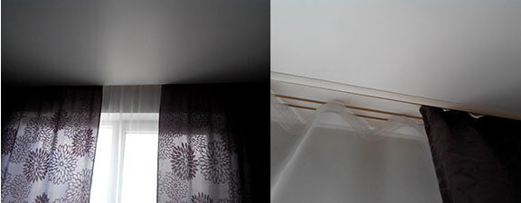 Какие карнизы лучше вешать при натяжных потолках — варианты крепления и фото со шторами в интерьере