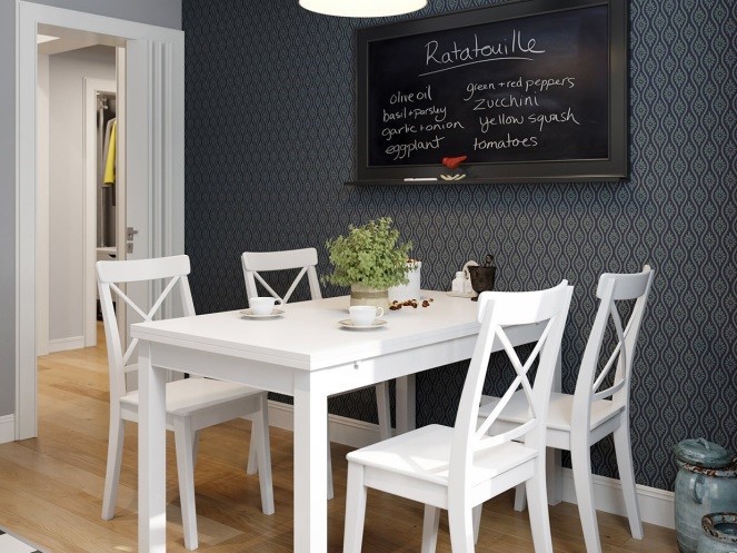 Оформление стены на кухне возле стола: способы и фото удачных идей