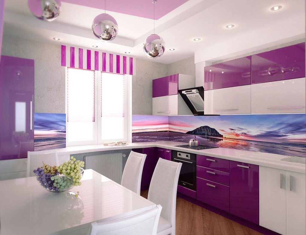 50 оттенков фиолетового в интерьере кухни — сиреневый, лиловый, лавандовый цвета, и с чем они сочетаются (50 фото)
