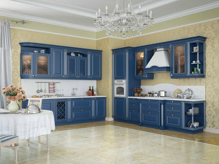 Интерьер кухни с патиной: фасады «под старину» в разных цветах и стилях