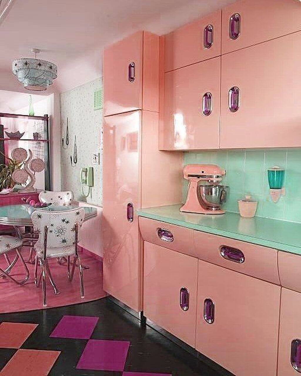 Кухня в розовых тонах: дизайн интерьера, 88 фото-идей