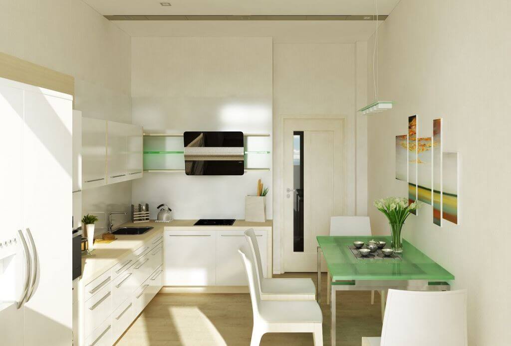 Ближе к природе: дизайн кухни в зеленых тонах