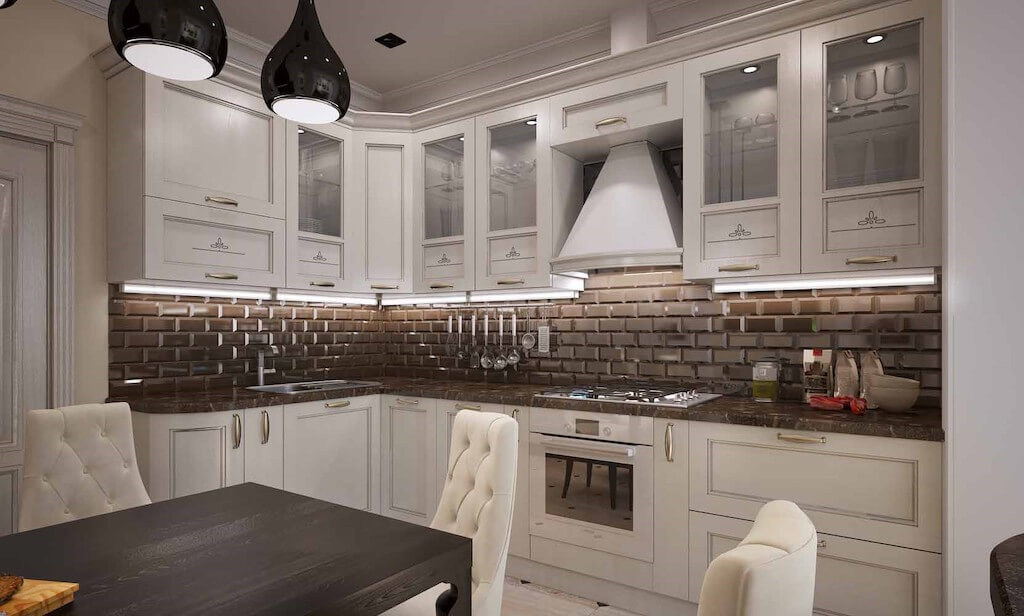 Светлая кухня с темной столешницей: новый тренд интерьера