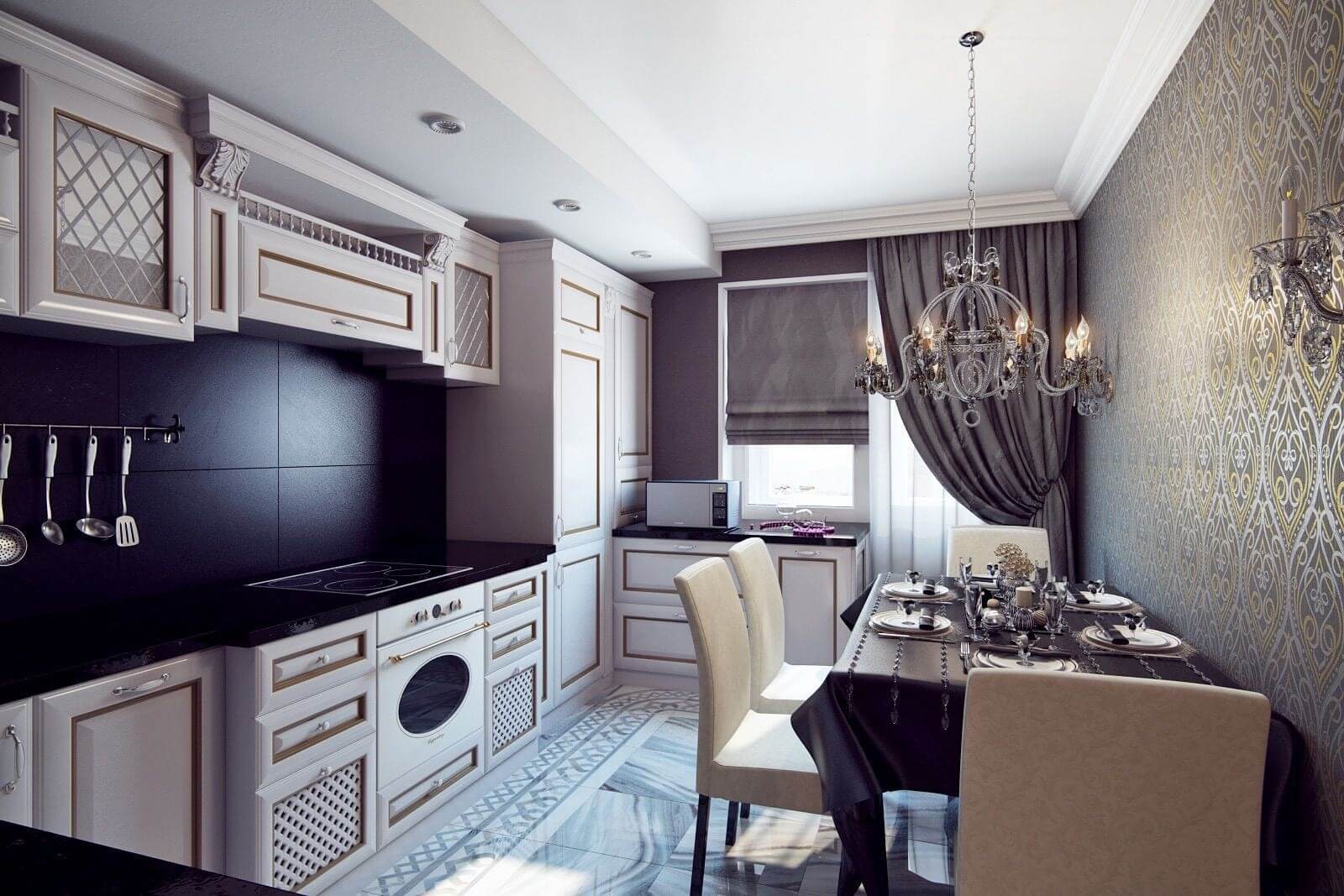 Геометрический шарм кухни в стиле арт-деко: руководство по дизайну (65 фото интерьеров)