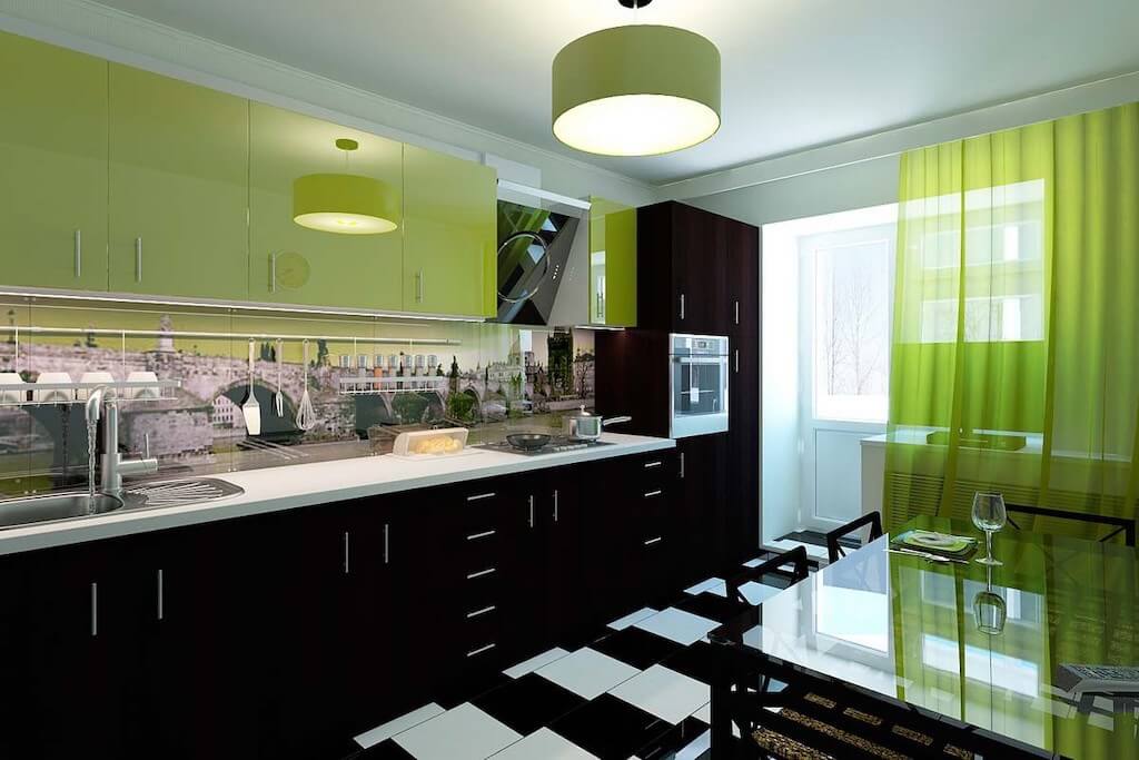 Ближе к природе: дизайн кухни в зеленых тонах