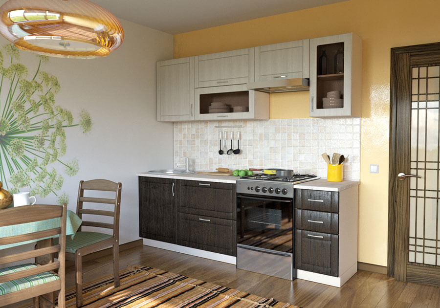 Глянцевая кухня в жемчужных цветах: ясень, олива, лен, лаванда