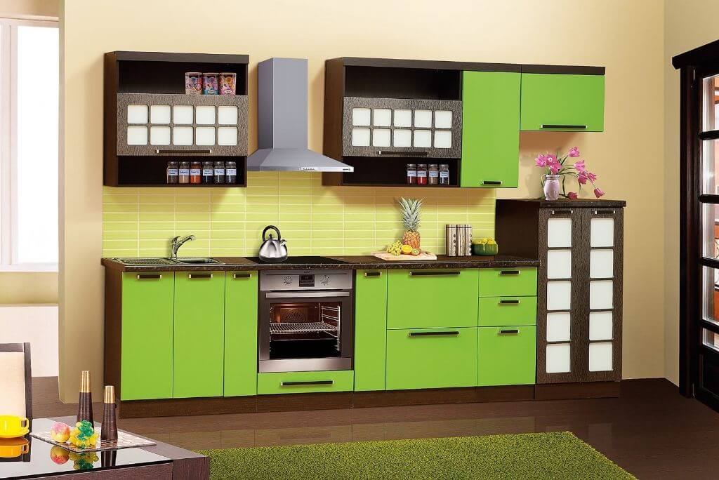 Стильно и смело: дизайн интерьера салатовой кухни (95 фото)