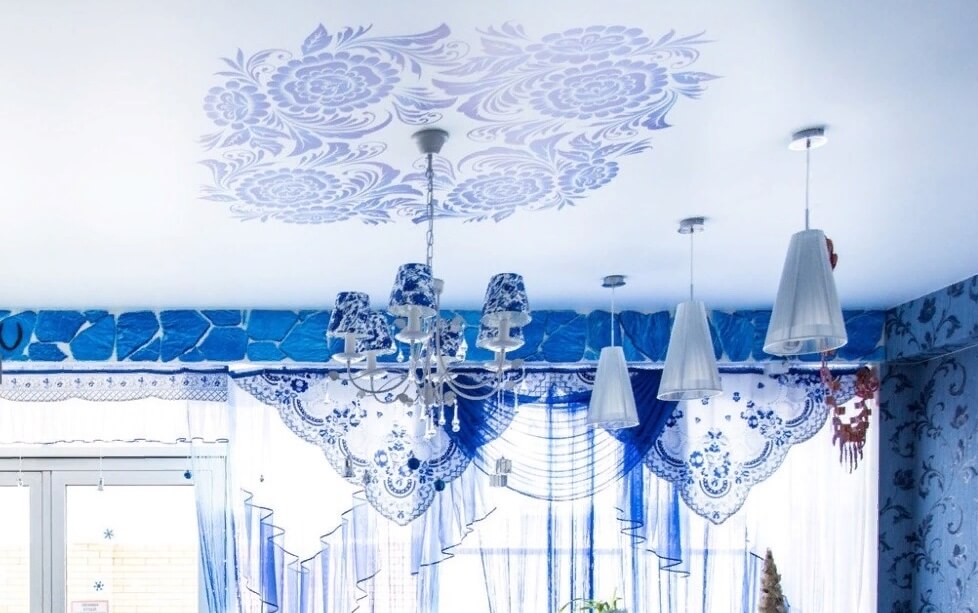 Дизайн кухни в стиле гжель в квартире и частном доме (114 фото интерьеров)