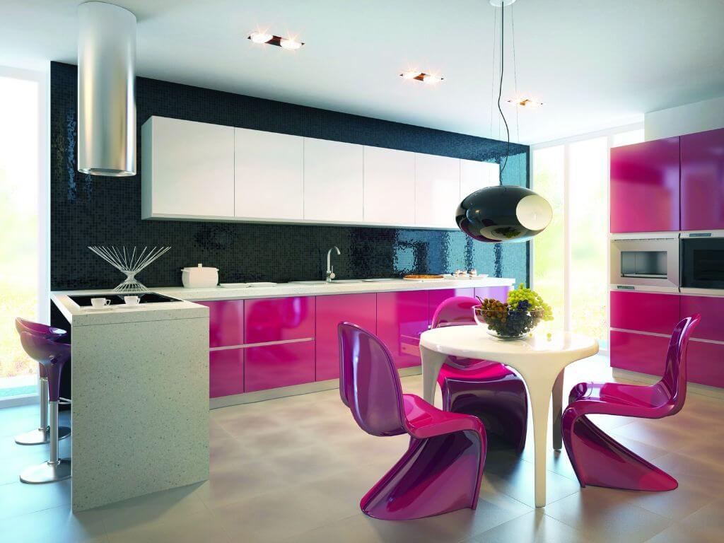 Кухня в розовых тонах: дизайн интерьера, 88 фото-идей