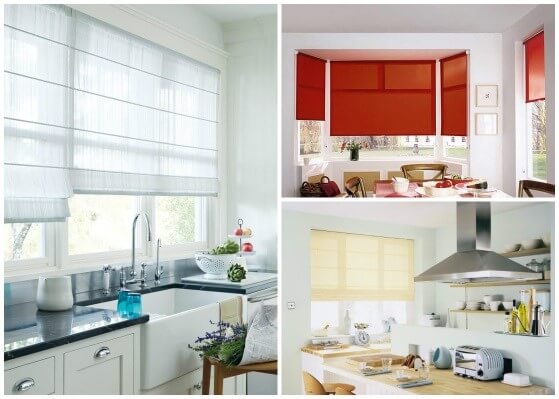 Идеальное оформление окна — римские шторы на кухне (70 фото в интерьере)