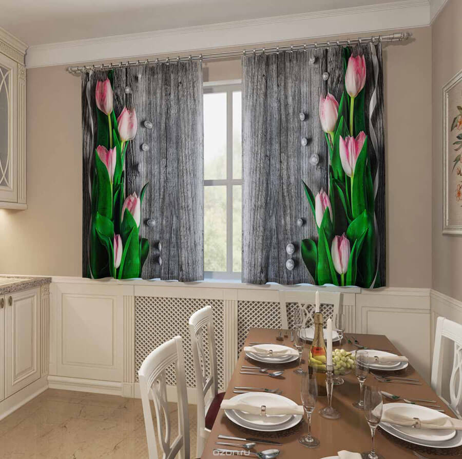 Глянцевая кухня в жемчужных цветах: ясень, олива, лен, лаванда