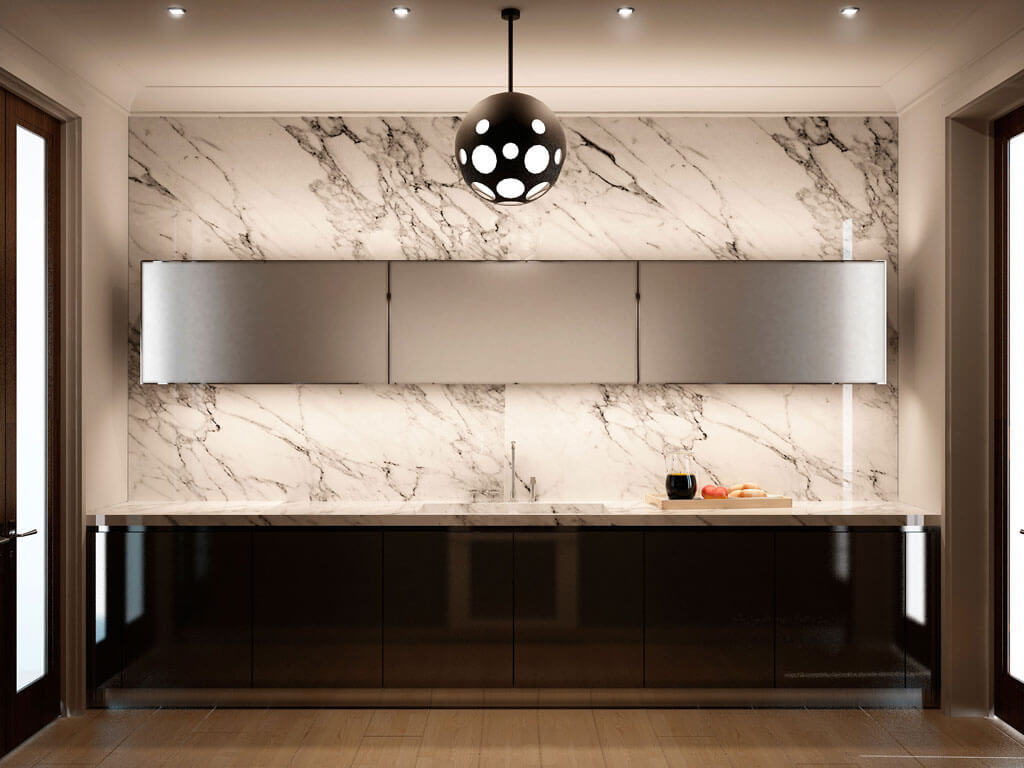 Мрамор на кухне: стильный дизайн и натуральная роскошь интерьера
