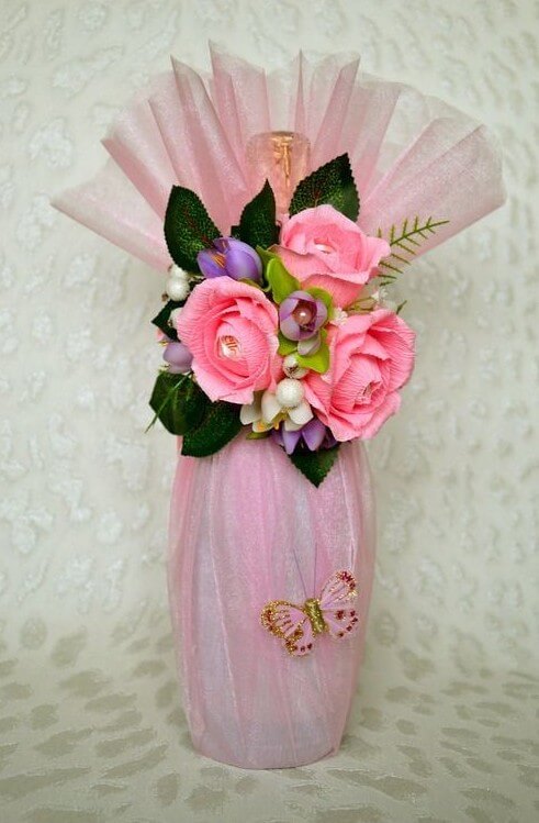 Декор бутылки шампанского на 8 марта — 9 оригинальных способов украшения