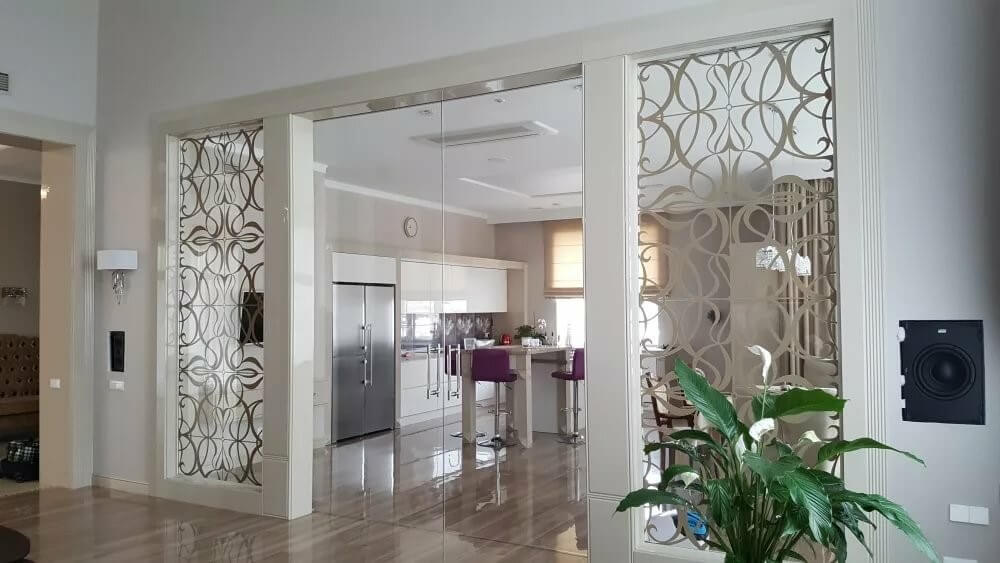 Раздвижные двери на кухню: купе, пенал, складные, маятниковые