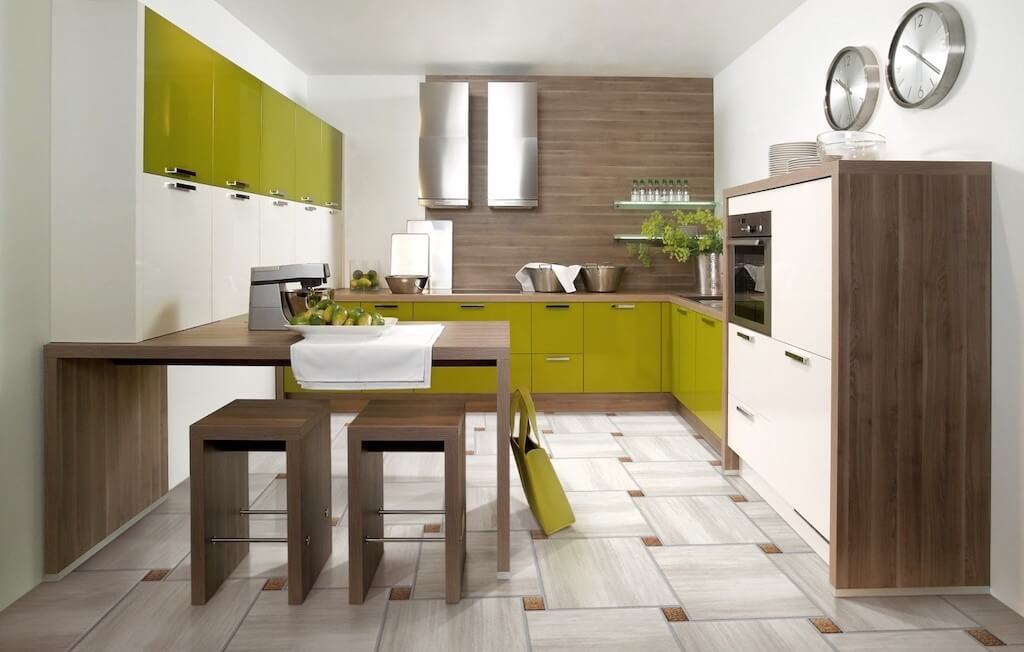 Ближе к природе: дизайн кухни в зеленых тонах