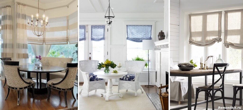 Идеальное оформление окна — римские шторы на кухне (70 фото в интерьере)