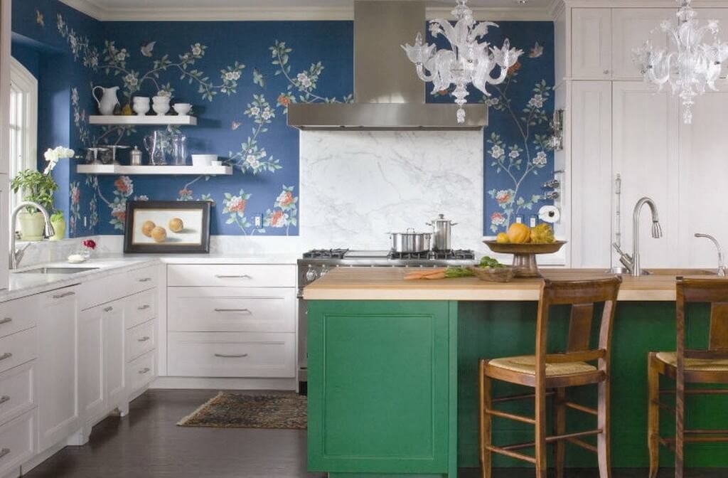 Стильная синяя кухня: шаги для создания идеального интерьера, 70 фото-примеров