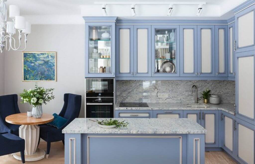 Отделка кухни декоративным камнем (искусственным и натуральным): дизайн интерьера, варианты и сочетания, фото