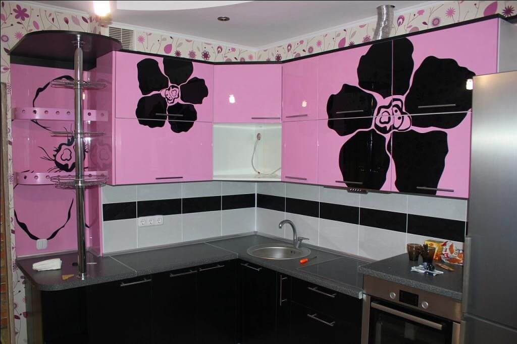 Кухня в розовых тонах: дизайн интерьера, 88 фото-идей