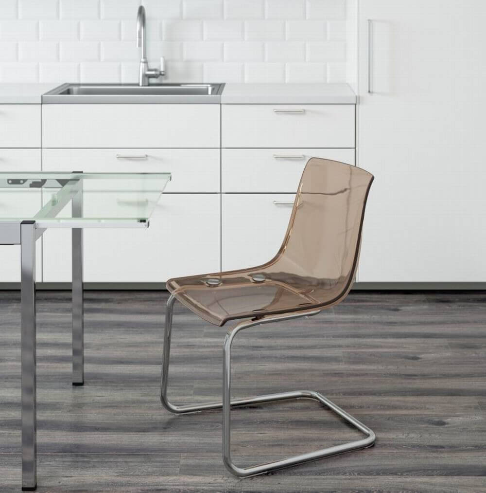 Прозрачные стулья в интерьере кухни: пластиковые, стеклянные (+40 фото)