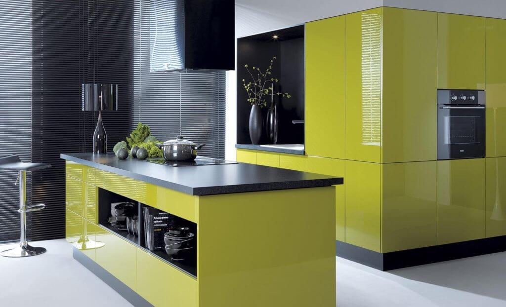 Стильно и смело: дизайн интерьера салатовой кухни (95 фото)