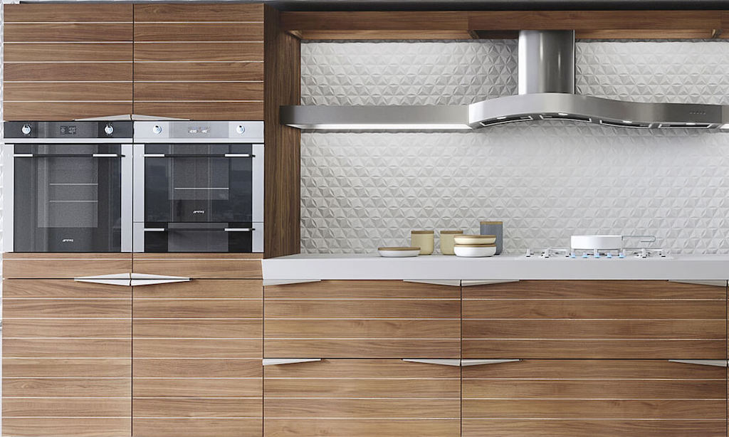 Кухни из шпона: выбор дизайна, изготовление и реставрация шпонированных МДФ фасадов, 55 фото