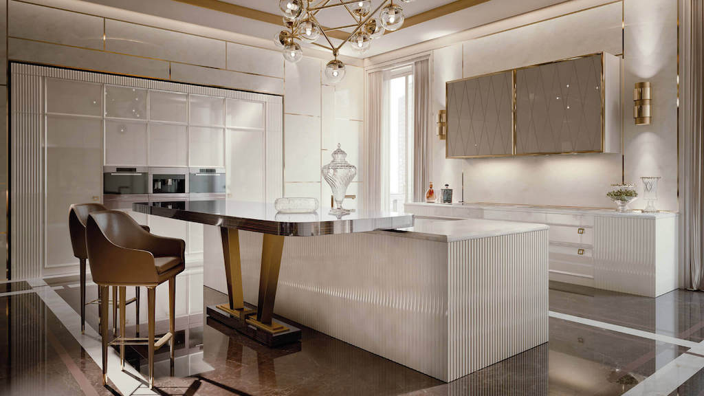 Геометрический шарм кухни в стиле арт-деко: руководство по дизайну (65 фото интерьеров)