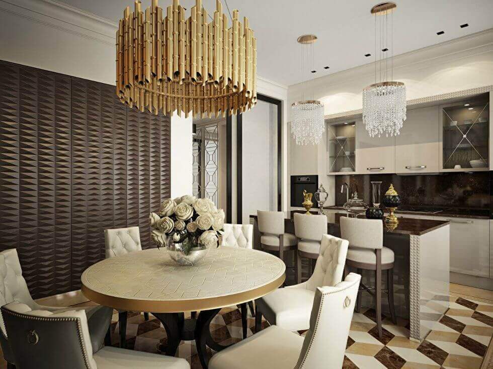 Геометрический шарм кухни в стиле арт-деко: руководство по дизайну (65 фото интерьеров)