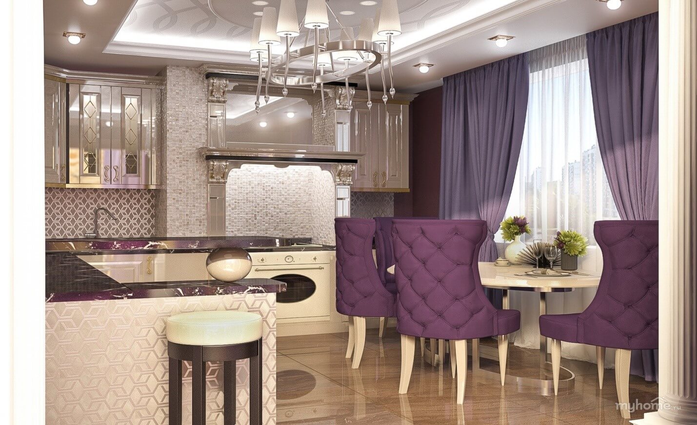 Геометрический шарм кухни в стиле арт-деко: руководство по дизайну (65 фото интерьеров)