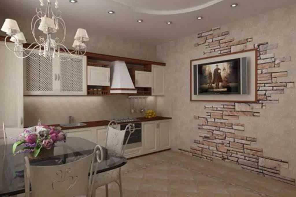 Отделка кухни декоративным камнем (искусственным и натуральным): дизайн интерьера, варианты и сочетания, фото