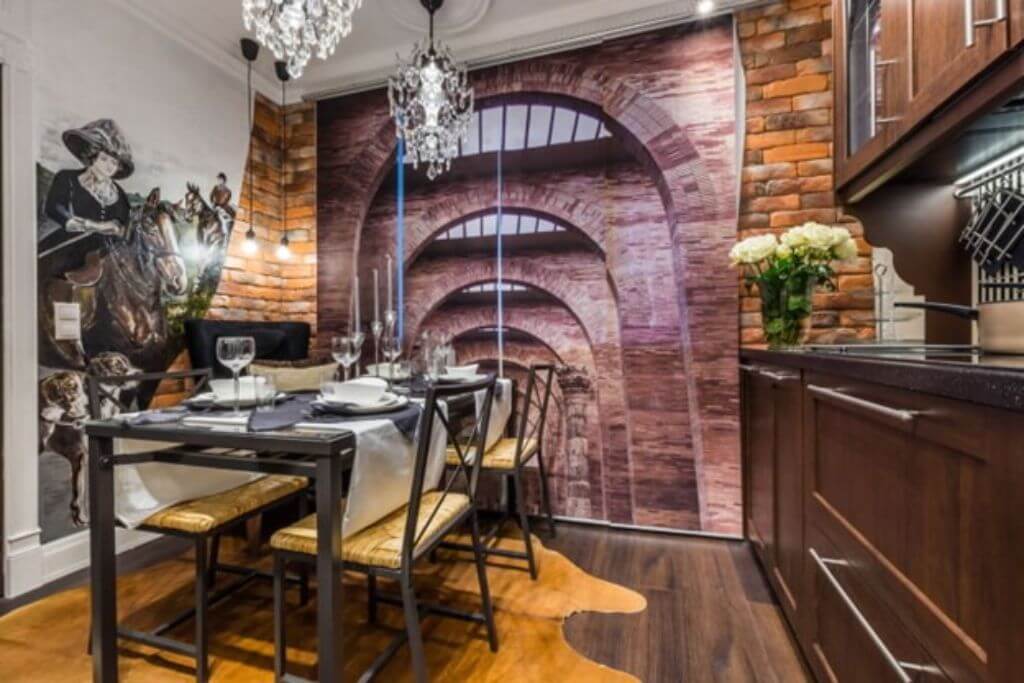 Отделка кухни декоративным камнем (искусственным и натуральным): дизайн интерьера, варианты и сочетания, фото