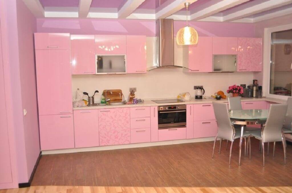 Кухня в розовых тонах: дизайн интерьера, 88 фото-идей