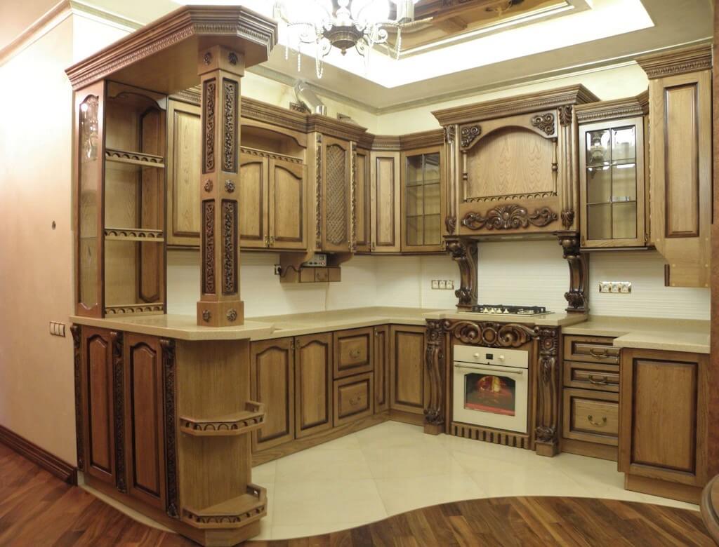 Деревянная кухня из массива в современном стиле: 135 фото-идей мебели, отделки и декора