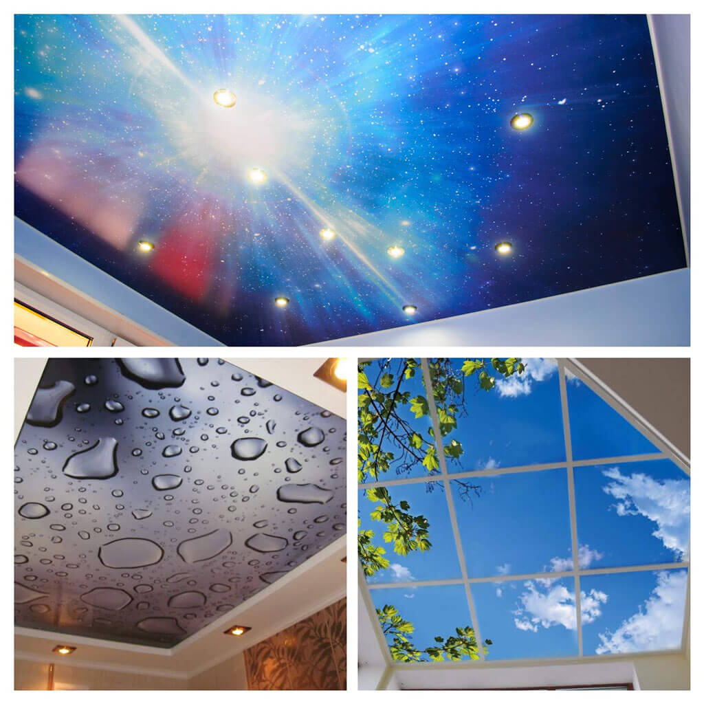 3д потолок на кухне